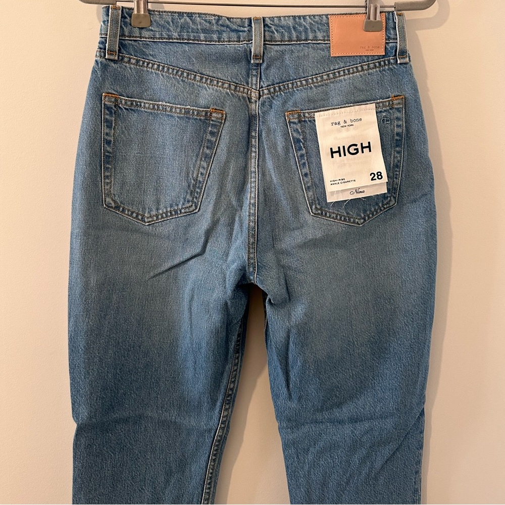 rag & bone high rise straight jeans size 28